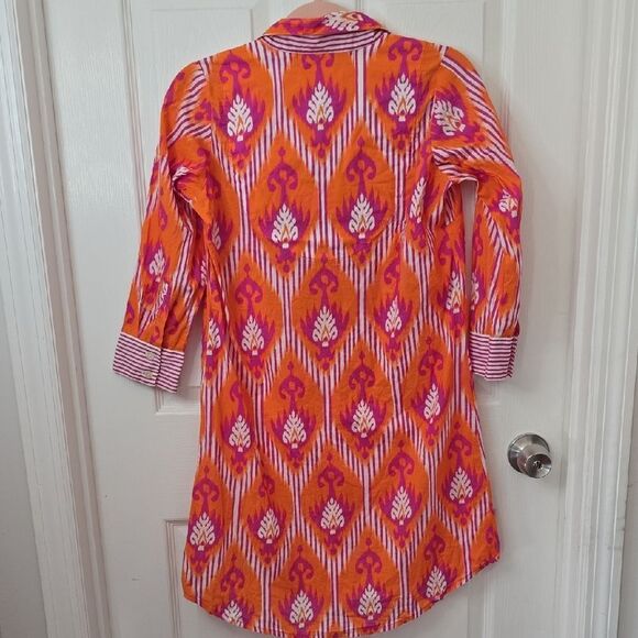 Gretchen Scott Designs Orange and Pink High Low Dress - Picture 3 of 5